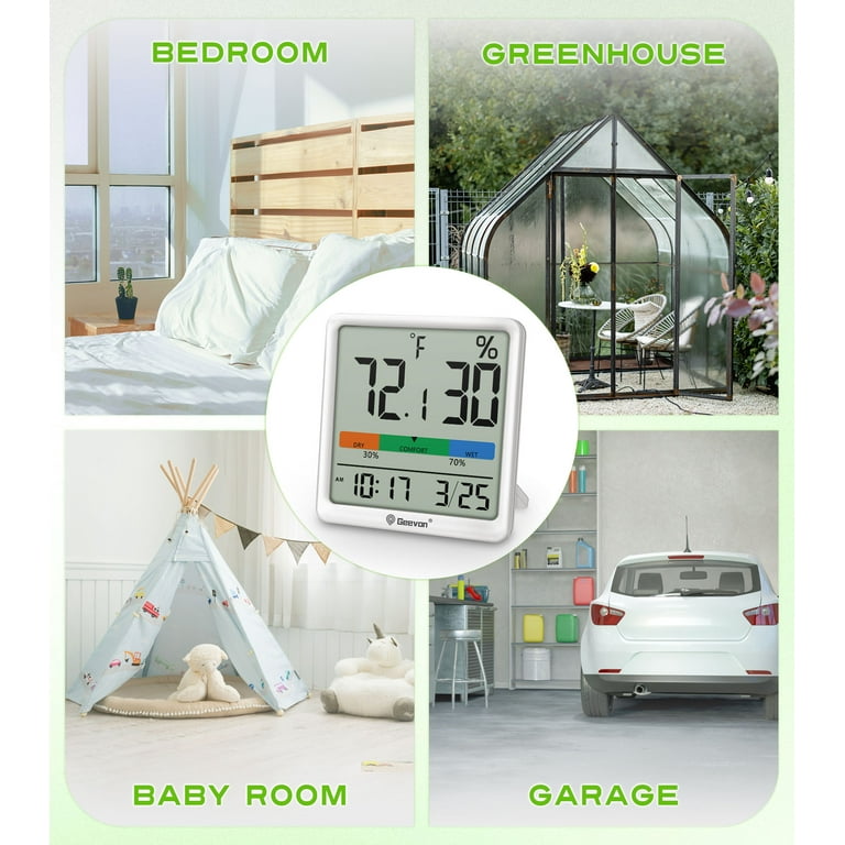 Geevon Digital Thermometer Hygrometer, White photo 4