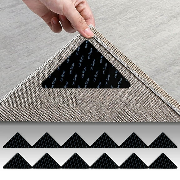 EDHITNR Rug Pads Grippers, 12 PCS Non Slip Rug Pad Underlay, Vacuum Tech Anti Slip Grippers for Rugs on Hard Floor, Carpet Tape to Keep Rugs Flat Secure in Kitchen Bathroom Hallway