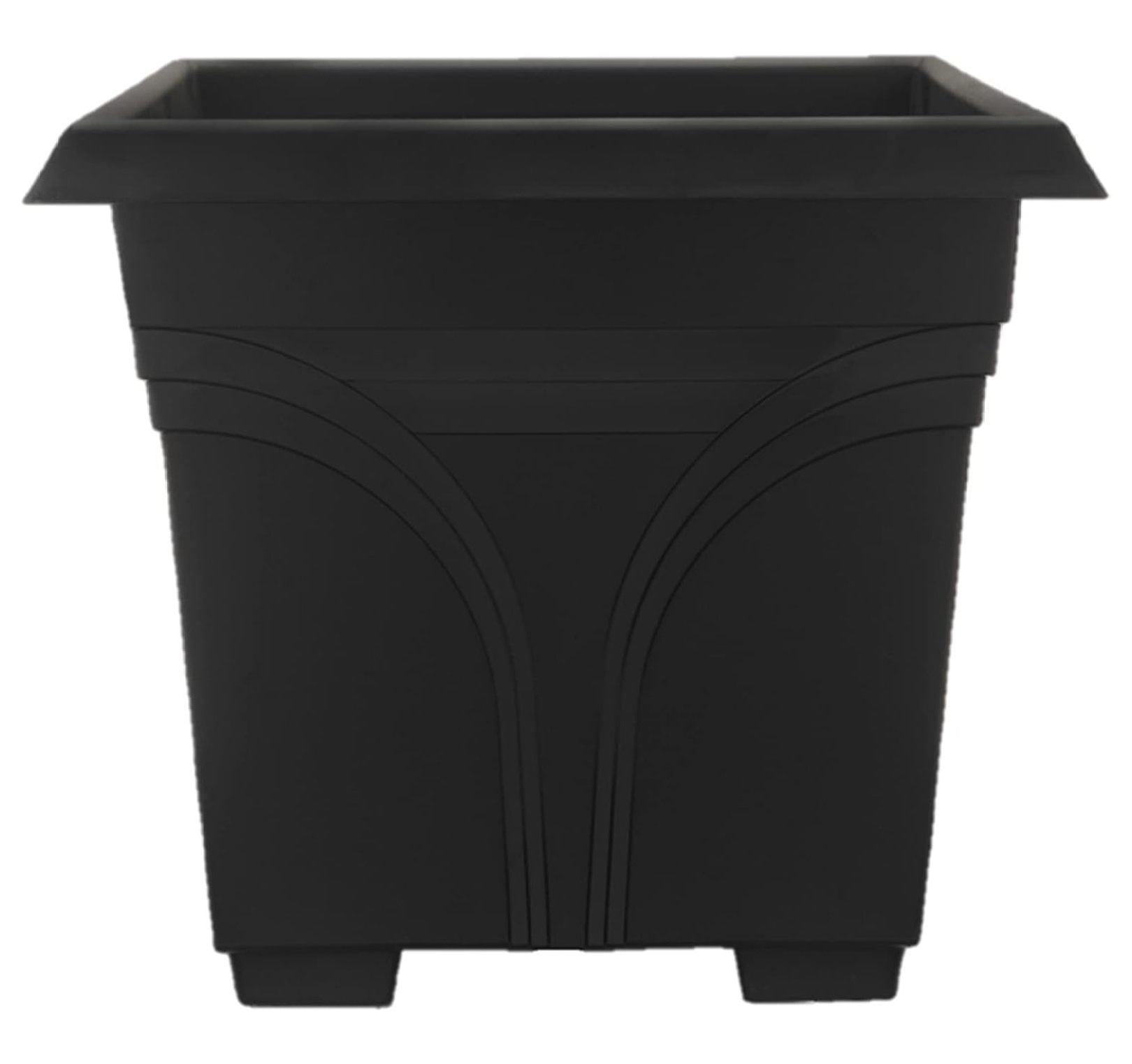 36 Inch Rectangular Indoor Outdoor Medallion Hanging Windowsill Garden Box Planter, Black (2 Pack)