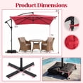 thumbnail image 3 of Gymax 8 x 8 FT Offset Cantilever Patio UmbrellaSquare Hanging Outdoor Market Umbrella Outdoor Red, 3 of 7
