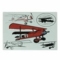 thumbnail image 1 of Vintage Airplane Cutting Board, Illustration of Various Biplanes Nostalgic Antique Silhouettes Print, Decorative Tempered Glass Cutting and Serving Board, Small Size, Red White Black, by Ambesonne, 1 of 1