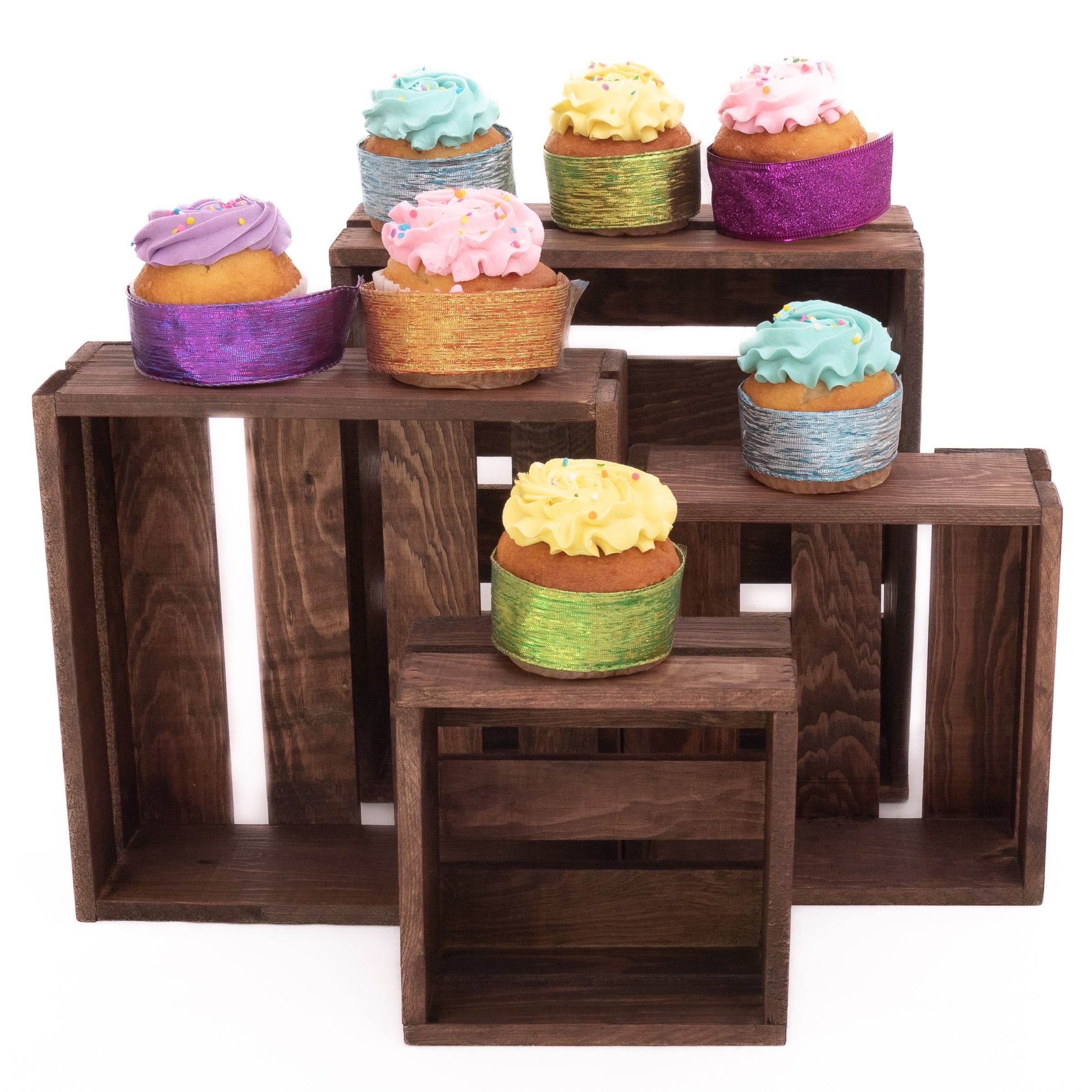 Rustic Wooden Crates for Cupcake stand decorative display, crate for