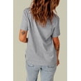 thumbnail image 3 of Women's Gray Ripped Solid Color Short Sleeve T Shirt, 3 of 14