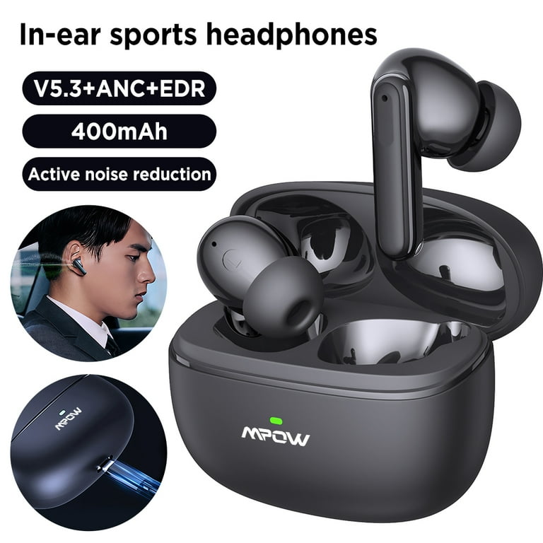Mpow Bluetooth 5.3 Active Noise Reduction Earphones ANC In Ear Sports Touch Headphones Immersive Sound Effect and Clear Call Headset with Charging Case Walmart