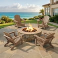 thumbnail image 6 of SERWALL Outdoor Folding Adirondack Chair Set of 2 with Cup Holder, Patio Seat, HIPS All Weather Fire Pit Chairs, Patio Chair for Garden, Poolside, Deck, Brown, 6 of 10