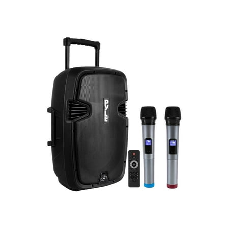 Pyle PPHP1599WU Portable Bluetooth PA Loud Speaker System with Wireless Mics