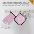 thumbnail image 4 of Yayeee Oven Mitts and Pot Holder Set of 2 Heat Resistant Kitchen Gloves Baking Hot Pad, Ice Cream Rainbow Pattern, 4 of 5