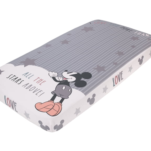 Disney Love Mickey 100% Cotton Photo Op Fitted Crib Sheet
