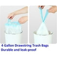 thumbnail image 4 of XYCCA 100pcs Small Tear-Free Drawstring Trash Bags 4 Gallon Unscented Garbage Bags for Bathroom Kitchen (White)-0762, 4 of 5