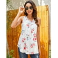 thumbnail image 4 of Women's Sleeveless Pleated Front T-Shirt Scoop Neck Tank Vest Pullover Blouses, 4 of 7