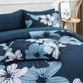 thumbnail image 5 of Btargot 6 Piece Navy Comforter Sets King Adult Floral Bedding Set Botanical Boho Flower Bed-in-a-Bag, 5 of 12