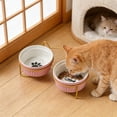 thumbnail image 2 of Viflosae Dog Bowl Ceramic Pet Bowls Cats Dog Non Tipping Food and Water Dishes Double Bowl Set for Feeding and Drinking Suitable for Small To Medium Sized Dogs and Cats, 2 of 7