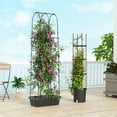 thumbnail image 4 of Gymax 2 Pack Garden Planters w/ Trellis Adjustable Height & Self-watering System, 4 of 10