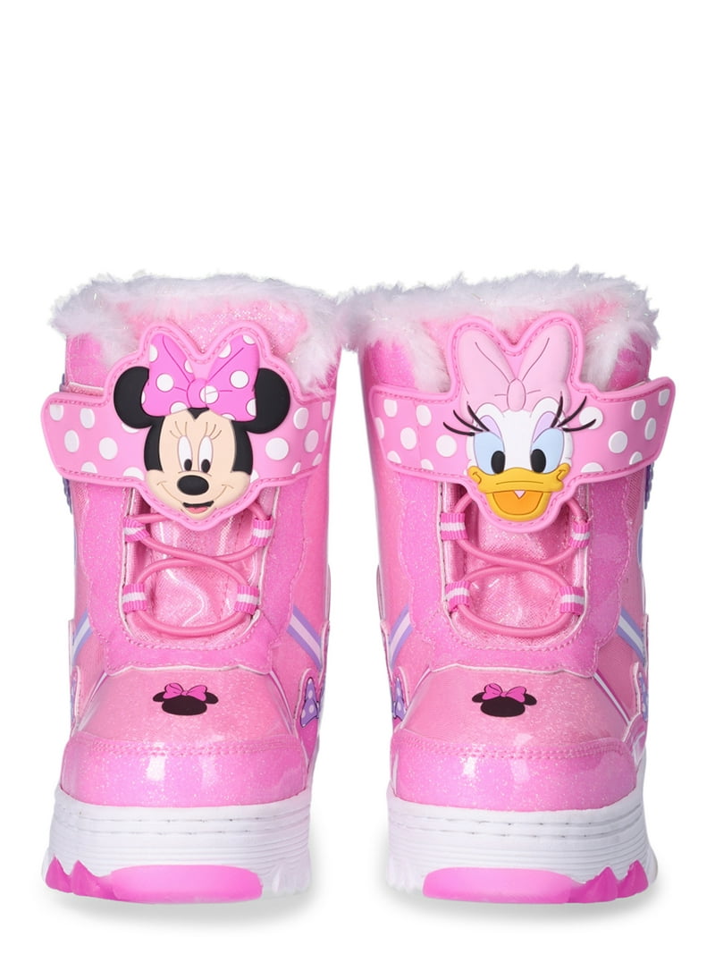 Minnie Mouse Toddler Girl Light-Up Winter Snow Boots, Fleece Lined