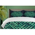 thumbnail image 4 of Ambesonne Geometric Duvet Cover Sets, Ombre Maze Lines, 2-King, Green and Blue, 4 of 7