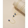 thumbnail image 5 of Women's 18K Gold Plated Layered Y Necklace with Blue Sapphire Teardrop Pendant, 5 of 6