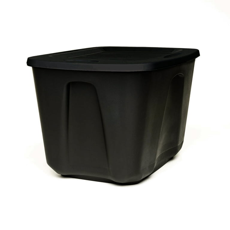 Mainstays 18 Gallon Plastic Storage Box, Black, Count