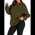 thumbnail image 2 of Sudadera Informal de Larga con Capucha para Mujer, Jersey de y Otoño con Bolsillos. Verde L, 2 of 9