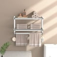 thumbnail image 6 of 3-Tier Towel Racks for Bathroom with Towel Bars Multilayer Hotel Towel Shelf Stainless Steel Wall-Mounted Brushed Finish Holder with Towel Shelves 23 Inches, 6 of 12