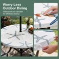 thumbnail image 5 of Round Outdoor Tablecloth with Umbrella Hole and Zipper, Navy Blue Beige Starfish Tablecloth with Elastic Waterproof, Coastal Summer Beach Nautical Patio Table Covers for 55" - 60" Picnic Pool Tables, 5 of 9
