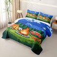 thumbnail image 3 of Catabedysis Night Camping Quilt Full,Campfire Camper Print Full Bedspread Sets For Boys,Multicolor,3Pcs, 3 of 7