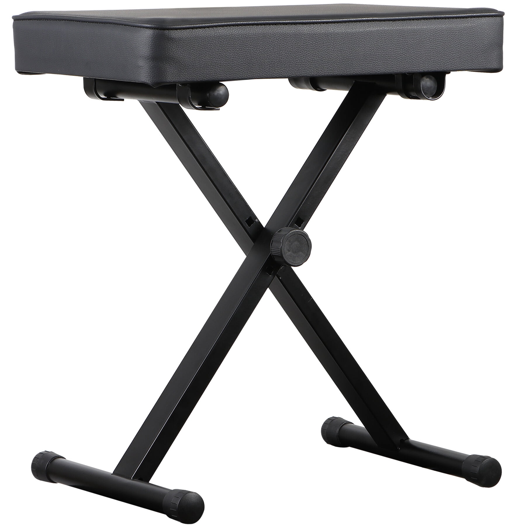 HomGarden Adjustable Piano Bench Collapsible X-Style Keyboard Stool Padded Seat, Black
