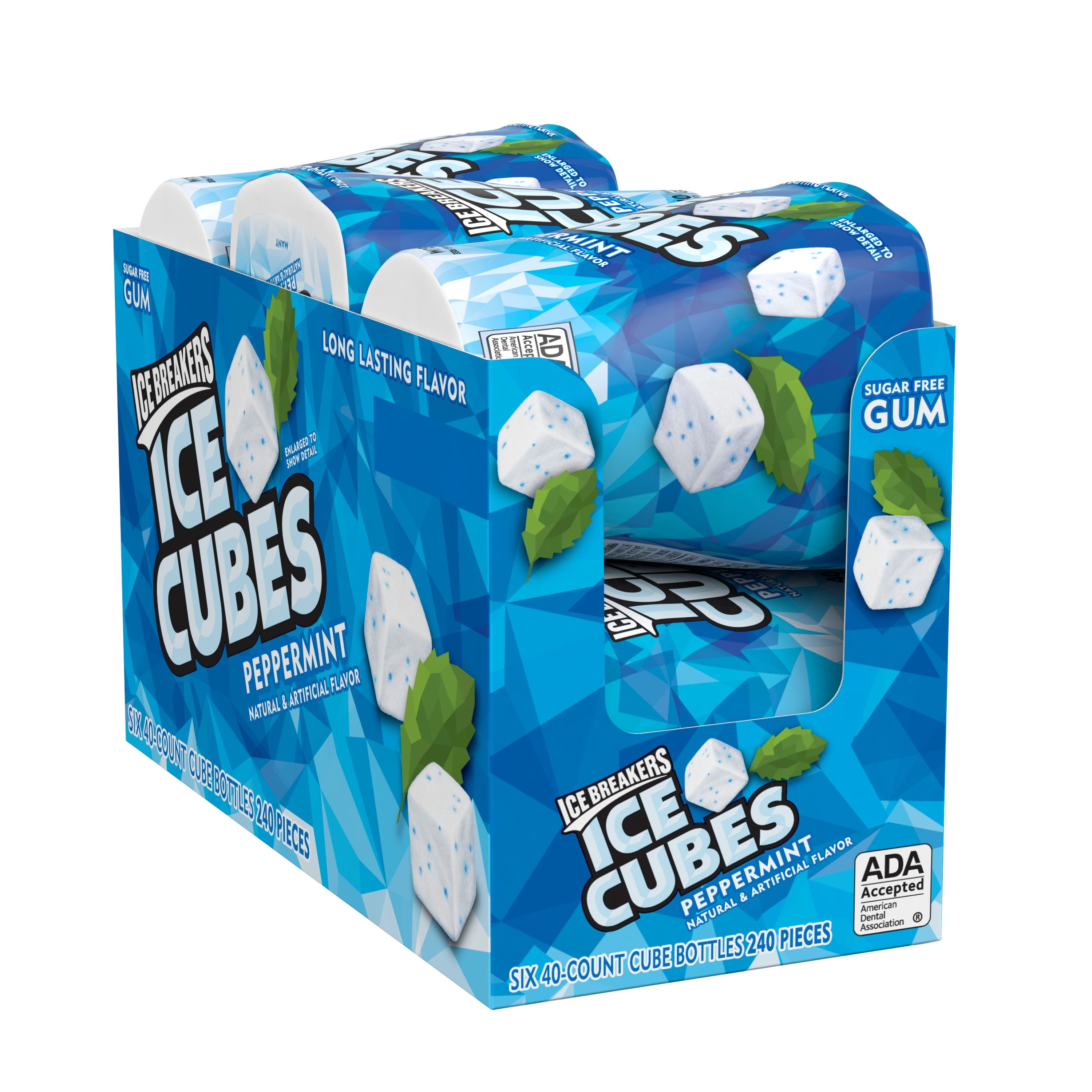 ICE BREAKERS, ICE CUBES, Peppermint Flavored Sugar Free Chewing Gum