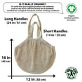 thumbnail image 2 of Simple Ecology Organic Cotton Heavy Duty Double Handle Reusable Market, Beach, Grocery Shopping String Tote Bag - Lavender 2 Pack, 2 of 6
