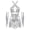 Silver, variant on Womens Glittery Sequins Jazz Cha-Cha Latin Dance Costume Tassel Leotard with Metallic Gloves Silver XXL