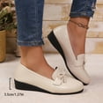 thumbnail image 7 of Eltusu Women Loafer Flat Shoes, No Slip Breathable Bow Round Toe Dress Shoes Beige Size 9, 7 of 7
