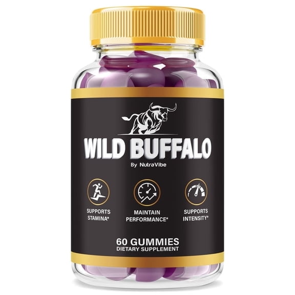 Wild Buffalo – Original WildBuffalo Gummies with a Natural Blend to Help Support Sustained Energy, Active Body & Daily Performance | Easy-to-Chew Gummys (60 Gummies)