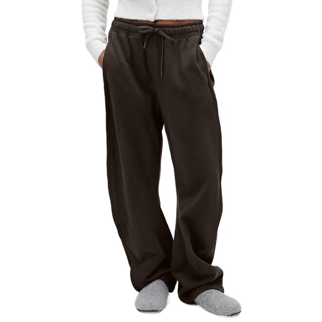 Pantalones deportivos FAIABLE de pernera ancha, unisex, mezcla de algodón marrón