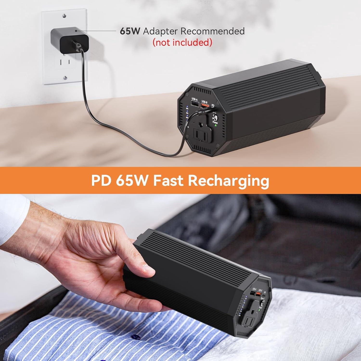 “PADJYYUSZ” P8 100W Portable Power Bank with AC Outlet - 27000mAh/98Wh, 65W PD Fast Charging, Laptop Power Bank for MacBook, HP, Notebooks, Camping, Travel & Emergency Use