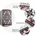 thumbnail image 5 of Extra Long Shower Curtain 72x84 Inch, Boho Red Grey Shower Curtain Waterproof Bathroom Decor Geometric Retro Southwestern Ethnic Fabric Bath Curtain Set Accessories with Hooks, 5 of 6