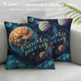 thumbnail image 3 of Creowell  Throw Pillow Cover Never Stop Dreaming Awesome with Lovely Planets Moon Spaceship Starts Comets Decor Lumbar Pillow Case Cushion for Sofa Couch Bed, 3 of 5