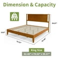 thumbnail image 2 of Ktaxon King Wooden Bed Frame, Platform Bed with Headboard & Slats Support, Brown, 2 of 8