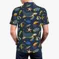 thumbnail image 3 of Balery Undersea Animals Printed Men’s Short Sleeve Polo Shirt, Midweight Men's Shirt,Golf Polo shirts -Medium, 3 of 8