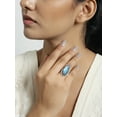 thumbnail image 3 of YoTreasure Labradorite Solid 925 Sterling Silver Split Shank Ring Jewelry, 3 of 8