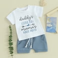 thumbnail image 2 of Bagilaanoe 2pcs Toddler Baby Boy Shorts Set Short Sleeve Letter Print T Shirt Tops + Shorts 6M 12M 18M 24M 3T Kids Casual Summer Clothes, 2 of 8