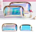 thumbnail image 5 of SIEYIO Holographic Makeup Bag Travel Portable Rainbow Iridescent Cosmetic Pouch Zippered Waterproof Clear Toiletries Organizer Pencil for Case for Women Girls, 5 of 9
