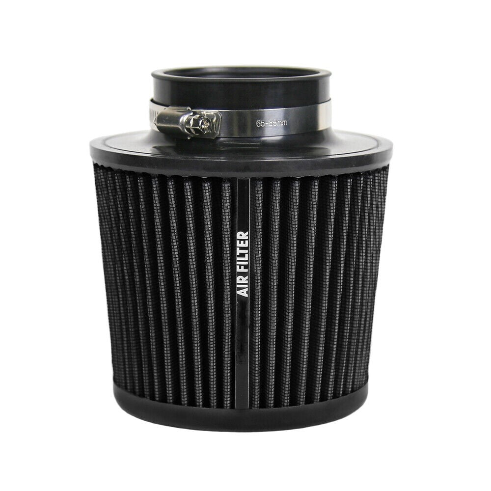 Black 76mm 3" Cold Air Intake Cone Replacement High Flow Inlet Dry Filter