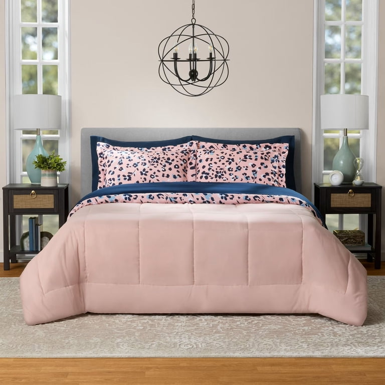 Mainstays Reversible 7-Piece Bed-in-a-Bag Comforter and Sheet Set