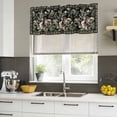 thumbnail image 4 of Black Spring Floral Curtain Valances for Windows, Kitchen Valance Window Treatments Panel 2 Pack, Elegant Pastoral Flowers Birds Watercolor Rod Pocket Short Curtains for Bathroom Bedroom 42 x 12 Inch, 4 of 8
