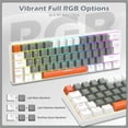 thumbnail image 6 of LexonElec T60PRO 60% Mechanical Keyboard and Mouse Combo+Coiled USB C Cable, Compact RGB LED Backlit Keyboard, Linear Red Switch, 6400 DPI Programmable RGB Mouse for PC Mac Gamer(Grey&White), 6 of 9