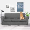 thumbnail image 2 of Latest Checkered 4 Pieces Couch Covers for 3 Cushion Couch Extra Large High Stretch Thickened Sofa Cover for Dogs Pets Anti Slip Furniture Protector Sofa Slipcovers (X Large, Dark Gray Checkered), 2 of 7