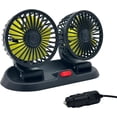 thumbnail image 2 of Ventilador de Automóvil Ajustable, Diseño de Cabezal Doble, Ajustable En 2 Velocidades, Ventilador de Automóvil Portátil Giratorio de 360°, Alimentado Por Encendedor de 12 V(A), 2 of 9