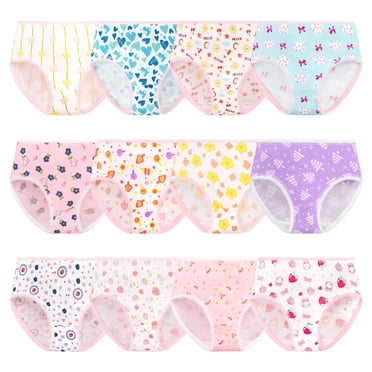 Skibeaut Girls Underwear 12 Pack, Toddler Briefs Soft Modal Fabrics Breathable Kids 2-8 Years Shorts