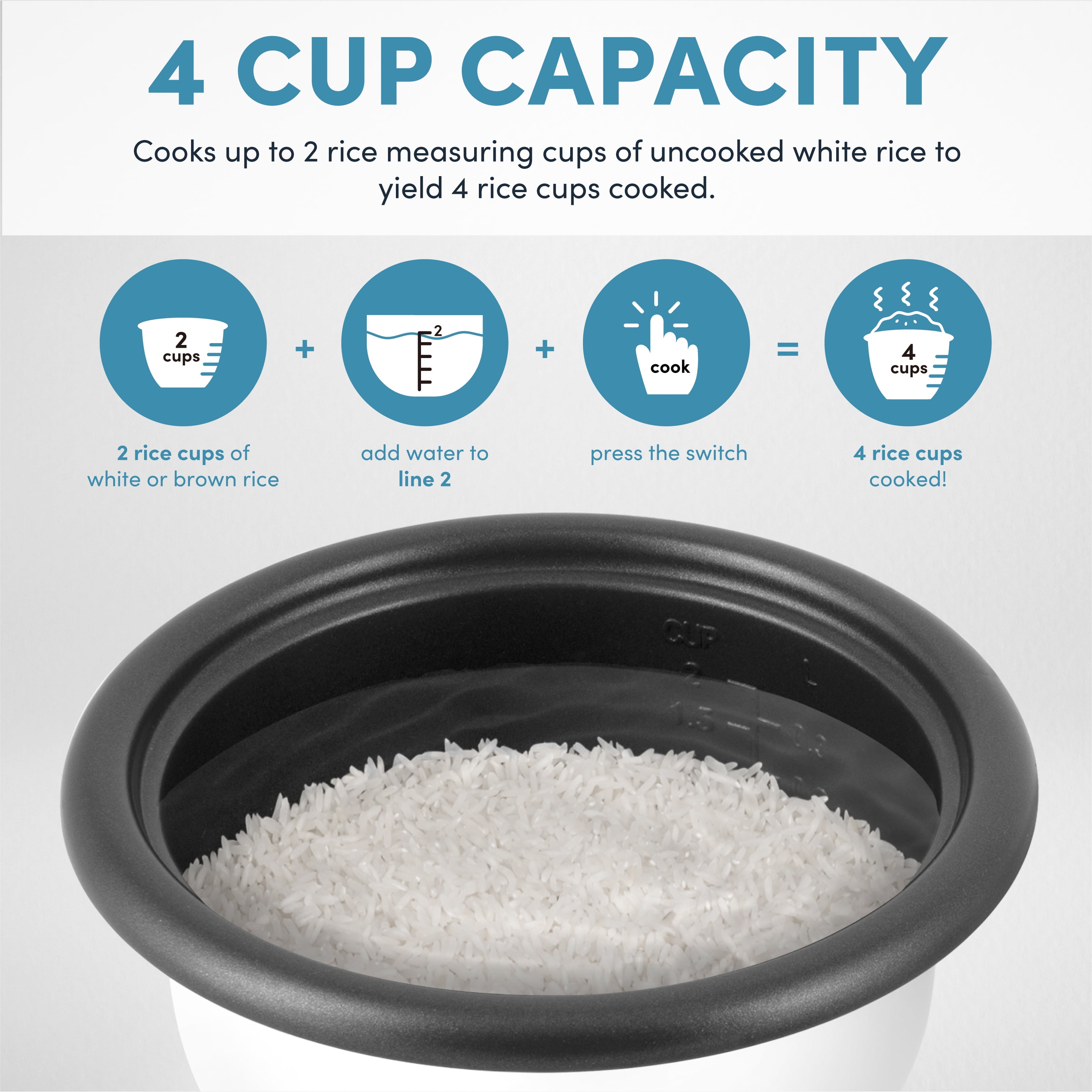 AROMA® 4-Cups (Cooked) / 1Qt. Rice & Grain Cooker, Light Green, New, ARC-302NGLG