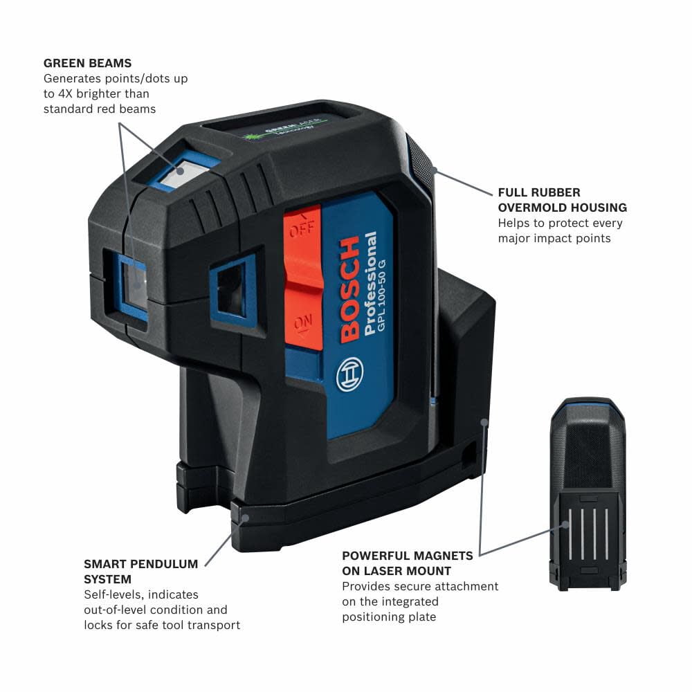 Bosch GPL100-50G 5-Point Laser Alignment with Self-Leveling