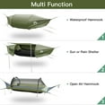 thumbnail image 4 of Night Cat Lay Flat Hammock Camping Tent Armygreen 1/2 Person Nylon with Mosquito Net Hanging Bed, 4 of 7